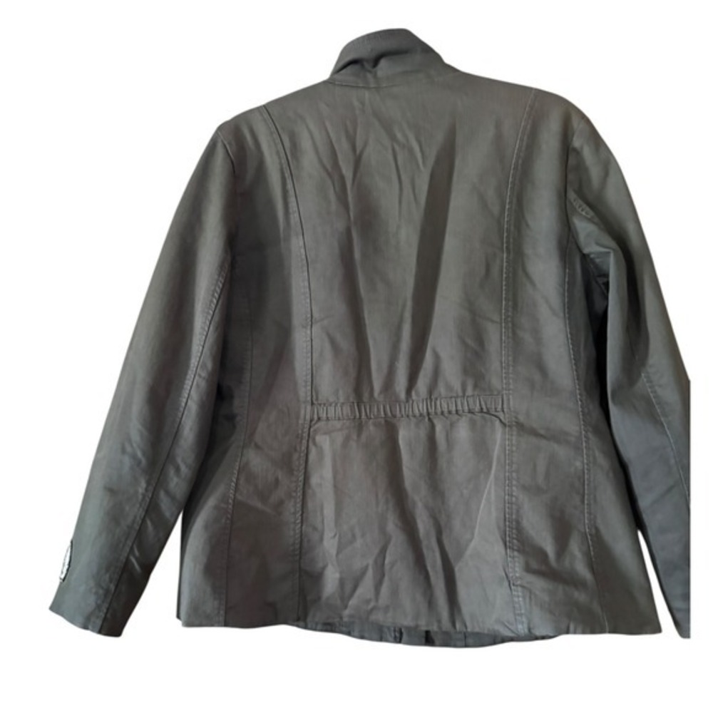 Chicos Military Style Jacket Embellished Olive Green Women's 12/14 Size 2 - Picture 3 of 11